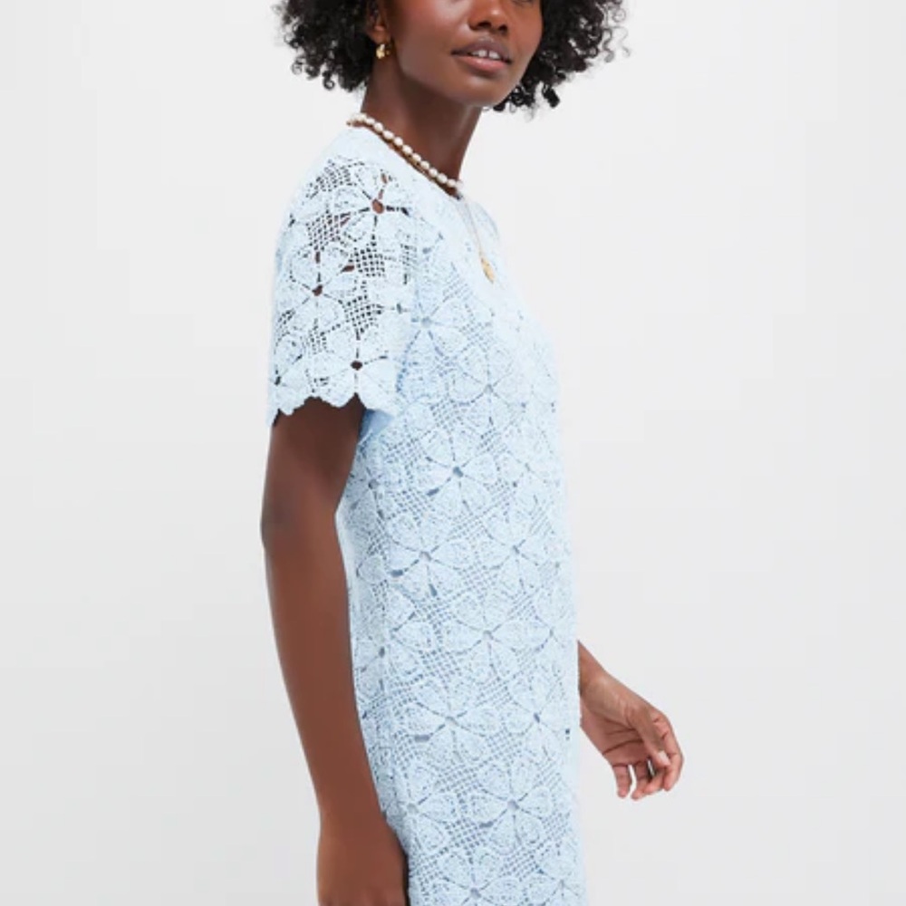 Tuckernuck Baby Blue Crochet Lace Short-Sleeve Mini Dress - Picture 6 of 11